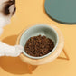 Elevated Ceramic Cat Bowl with Adjustable Oak Wood Stand and Removable Legs