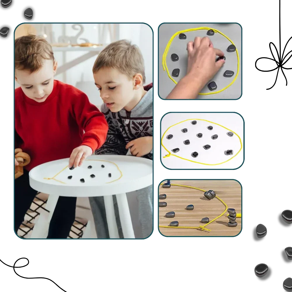 Magnetic Chess Game with Adjustable Rope and 20 Pieces, Portable Storage Bag