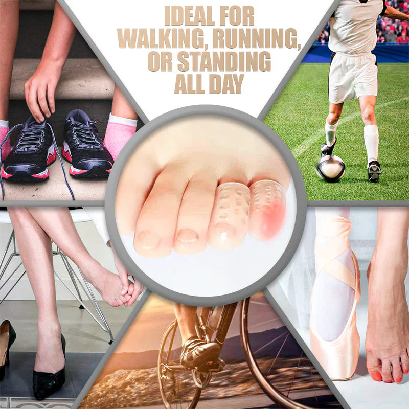 Silicone Toe Protectors with Friction Reducing Cushion and Clear Design, Washable