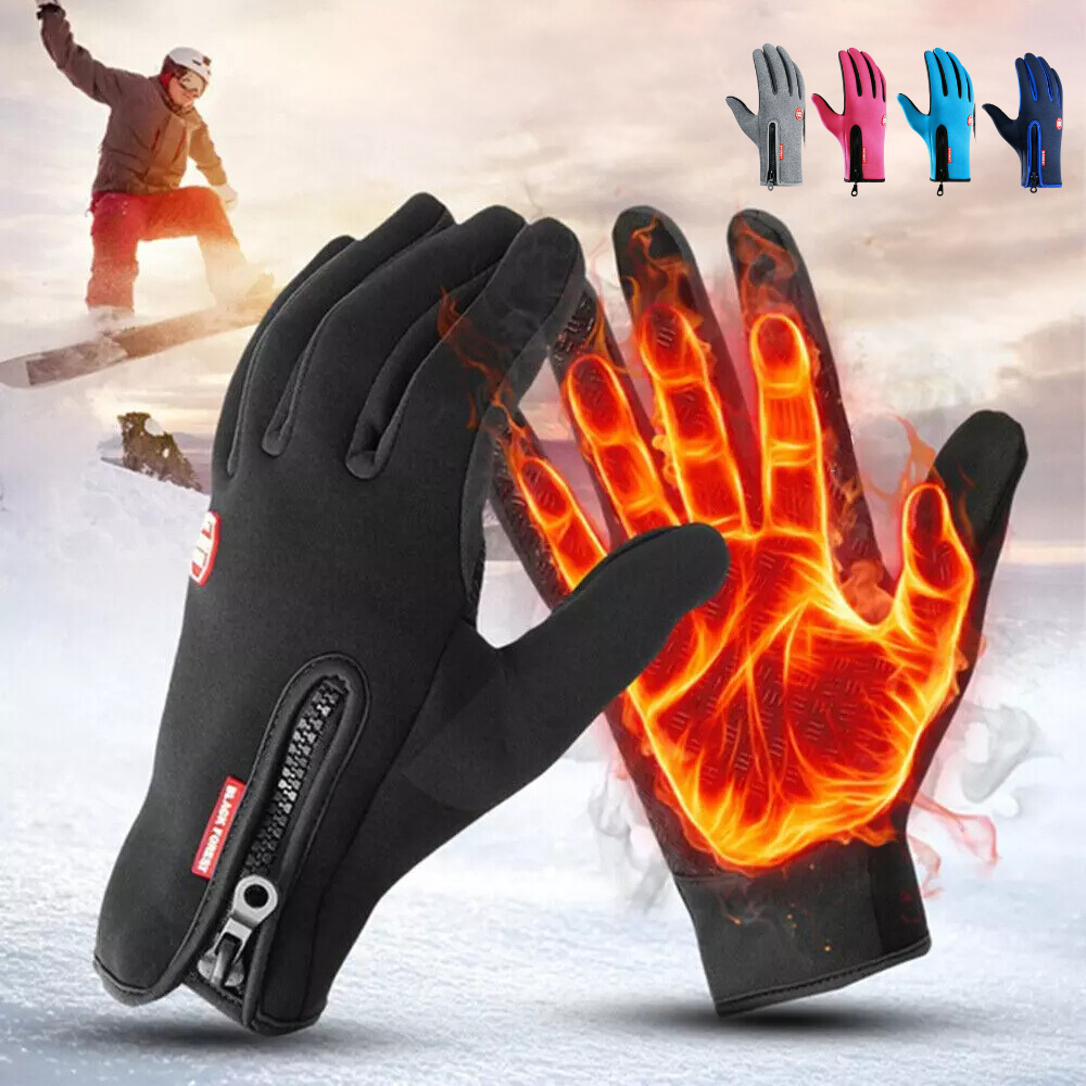 Touchscreen Winter Gloves with Waterproof Shell and Insulated Thermal Lining, Silicone Grip Palms