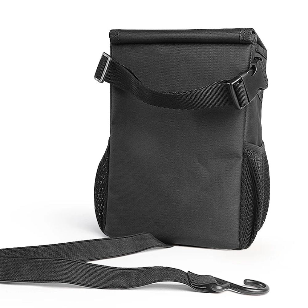 Collapsible Car Trash Bin with Waterproof Nylon and Adjustable Straps, Side Pockets