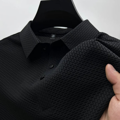 Men's Polo Shirt with Tailored Fit and Breathable Cotton Blend, Machine Washable