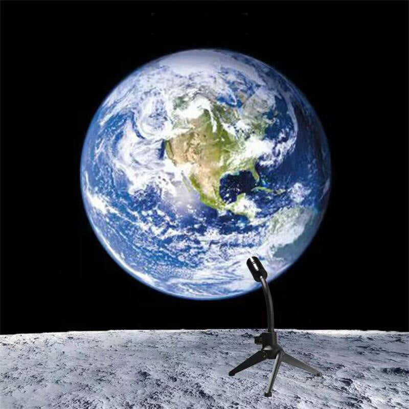 Celestial Projection Lamp with Dual Moon and Earth Films