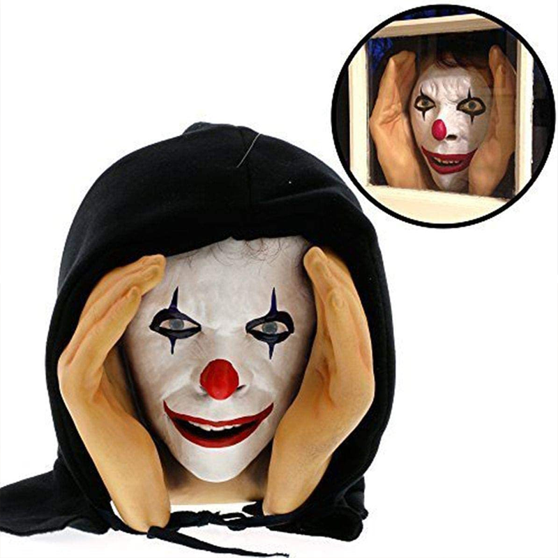 Scary Window Peeper Figure with Suction Cup Mounting and Realistic Latex Face