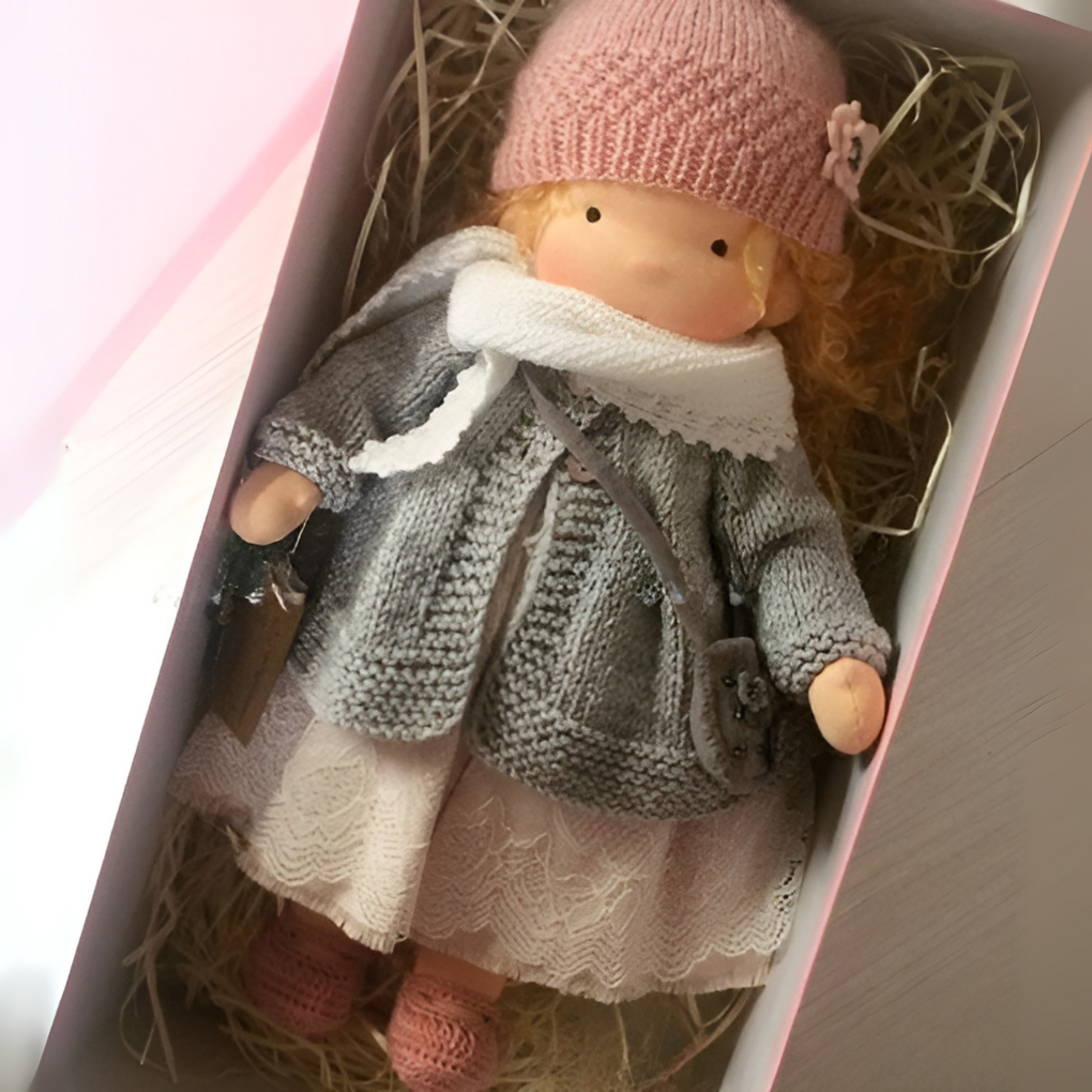Soft Cotton Doll with Wool Stuffing and Neutral Features for Toddlers