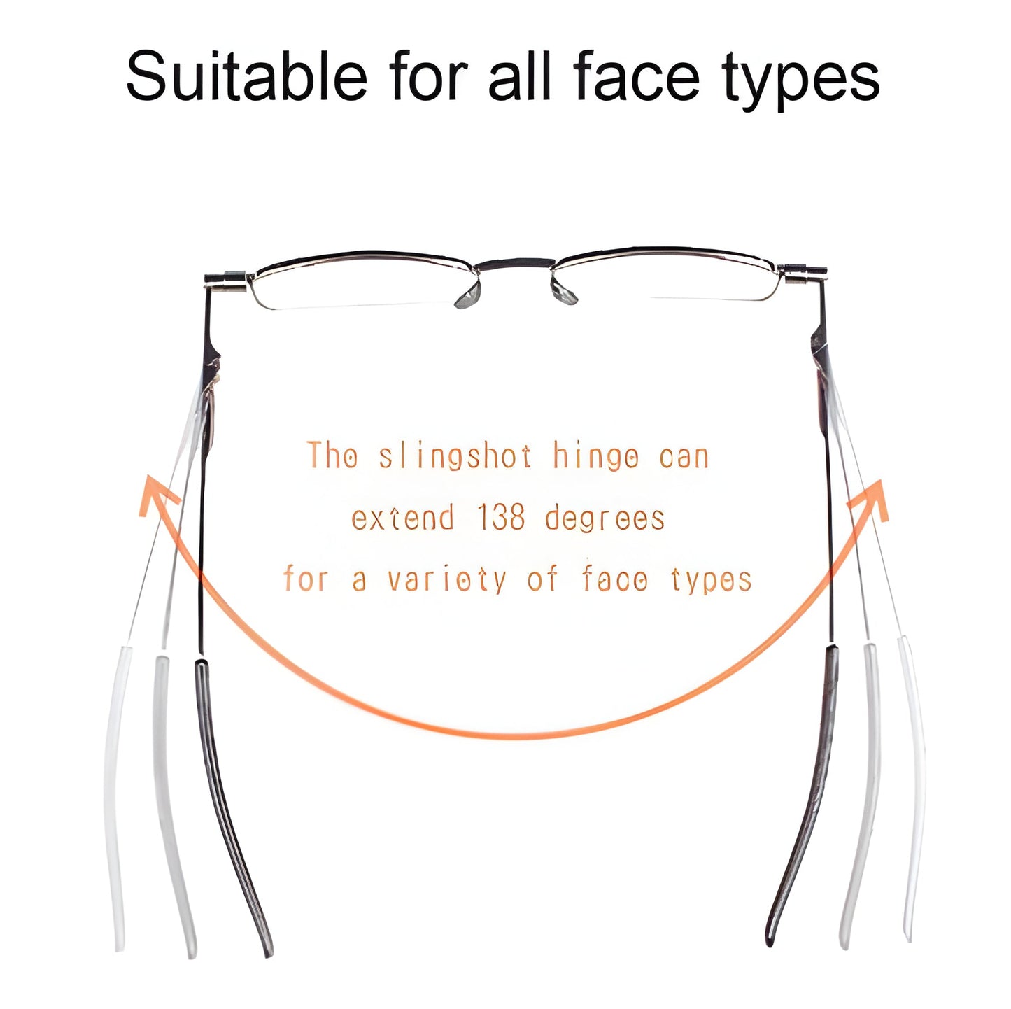 Folding Reading Glasses with 90° Spring Hinge and Stainless Steel Frame, Ultra Compact