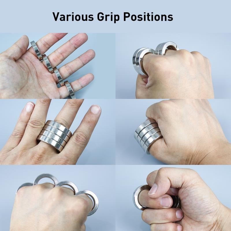 Metal Finger Ring with Four Finger Grip and Spring-Back Action, Silent Operation