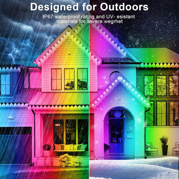 Permanent Outdoor Lights RGB LED System with Bluetooth App Control