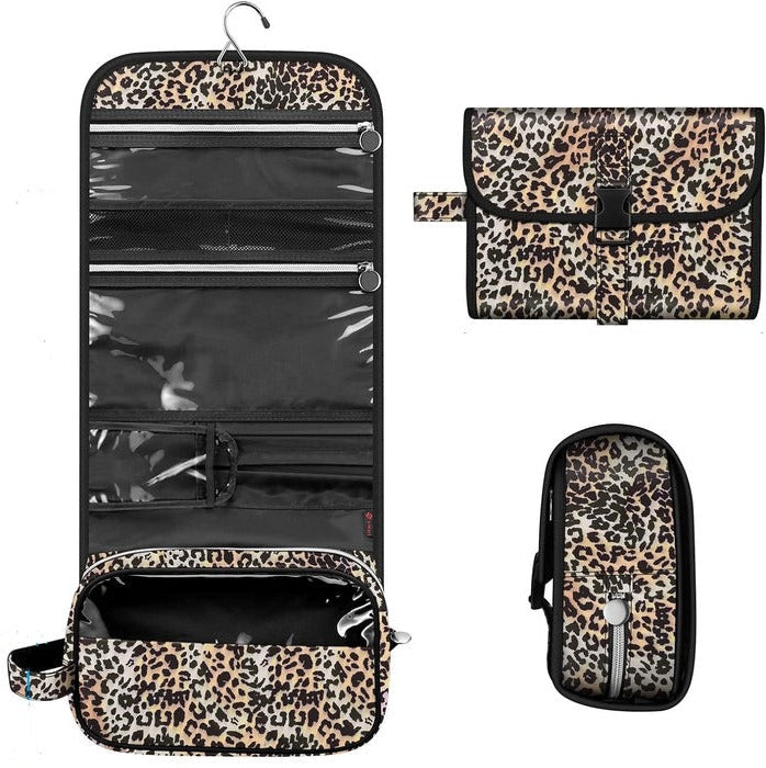 Cosmetics Organizer with Transparent Panel and Metal Hook, Water Resistant