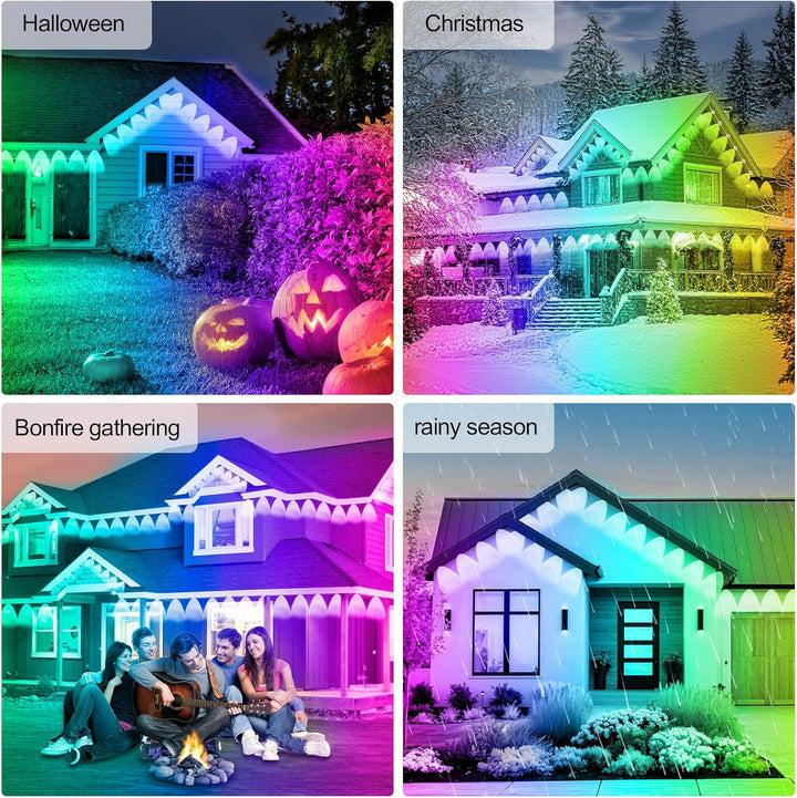 Permanent Outdoor Lights RGB LED System with Bluetooth App Control