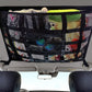 Overhead Vehicle Storage Net with Zipper Access and Buckle Mounting