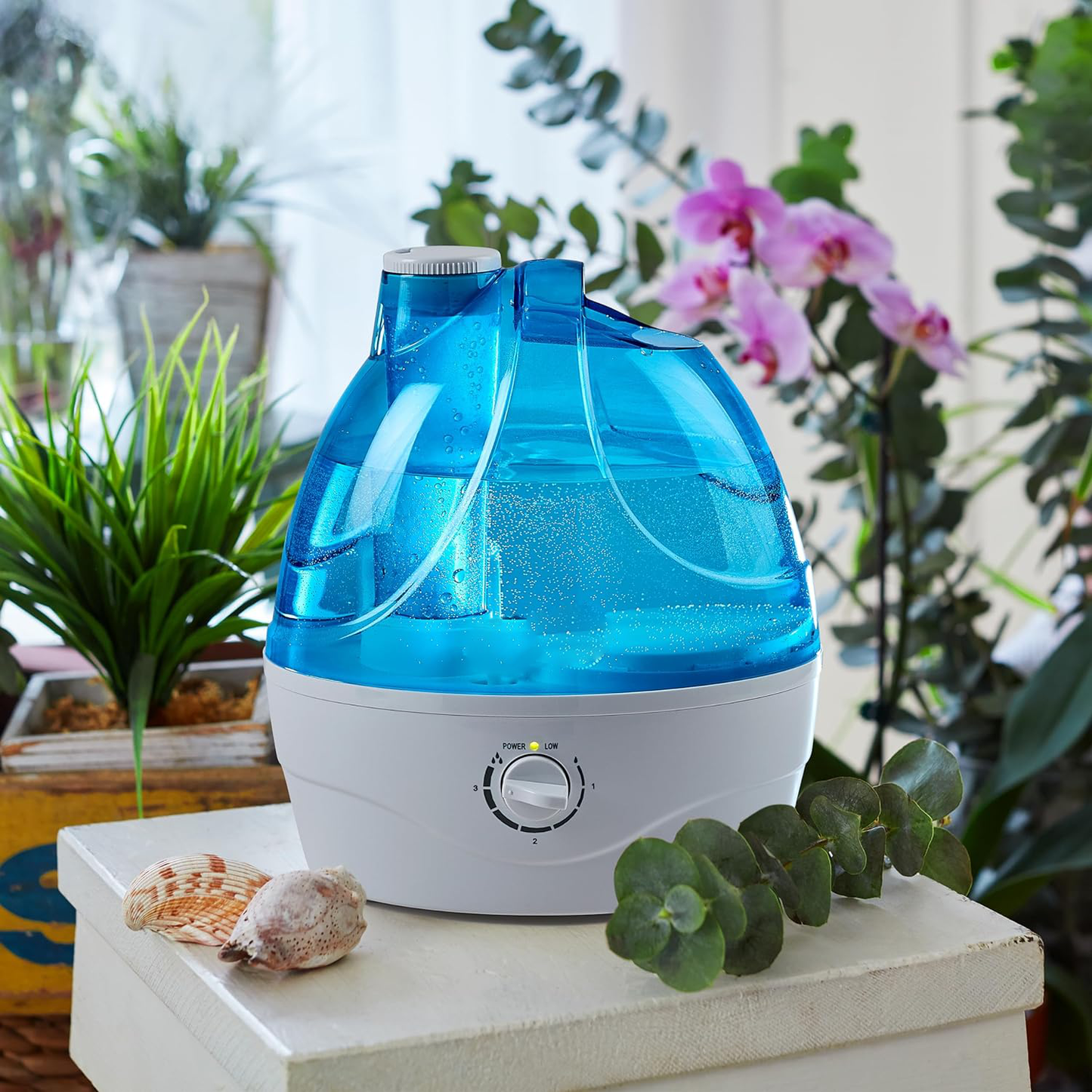 Ultrasonic Cool Mist Humidifier with 360 Degree Nozzle and Auto Shutoff, 2.2L Tank