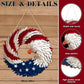 sjbackyard Eagle Wreath Patriotic Wooden Door Sign