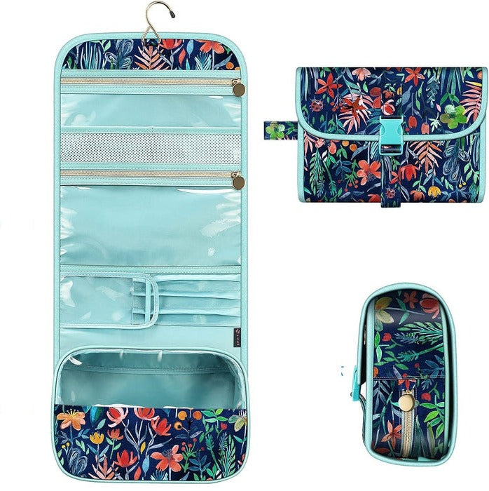 Cosmetics Organizer with Transparent Panel and Metal Hook, Water Resistant