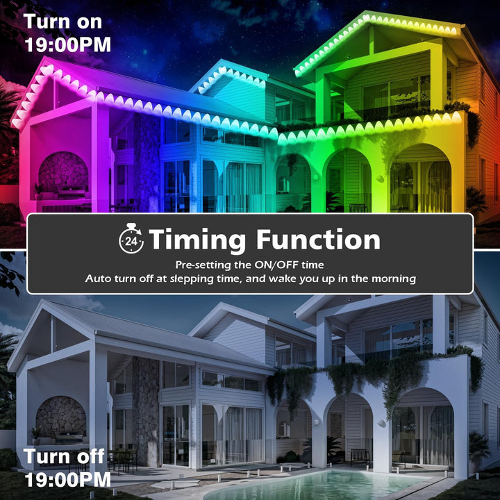 Permanent Outdoor Lights RGB LED System with Bluetooth App Control