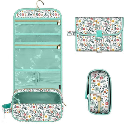 Cosmetics Organizer with Transparent Panel and Metal Hook, Water Resistant