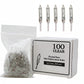 612 Vermont Mini Christmas Replacement Bulbs, Clear Glass, 100 Count, Pinched Base, Model W2V200-100C