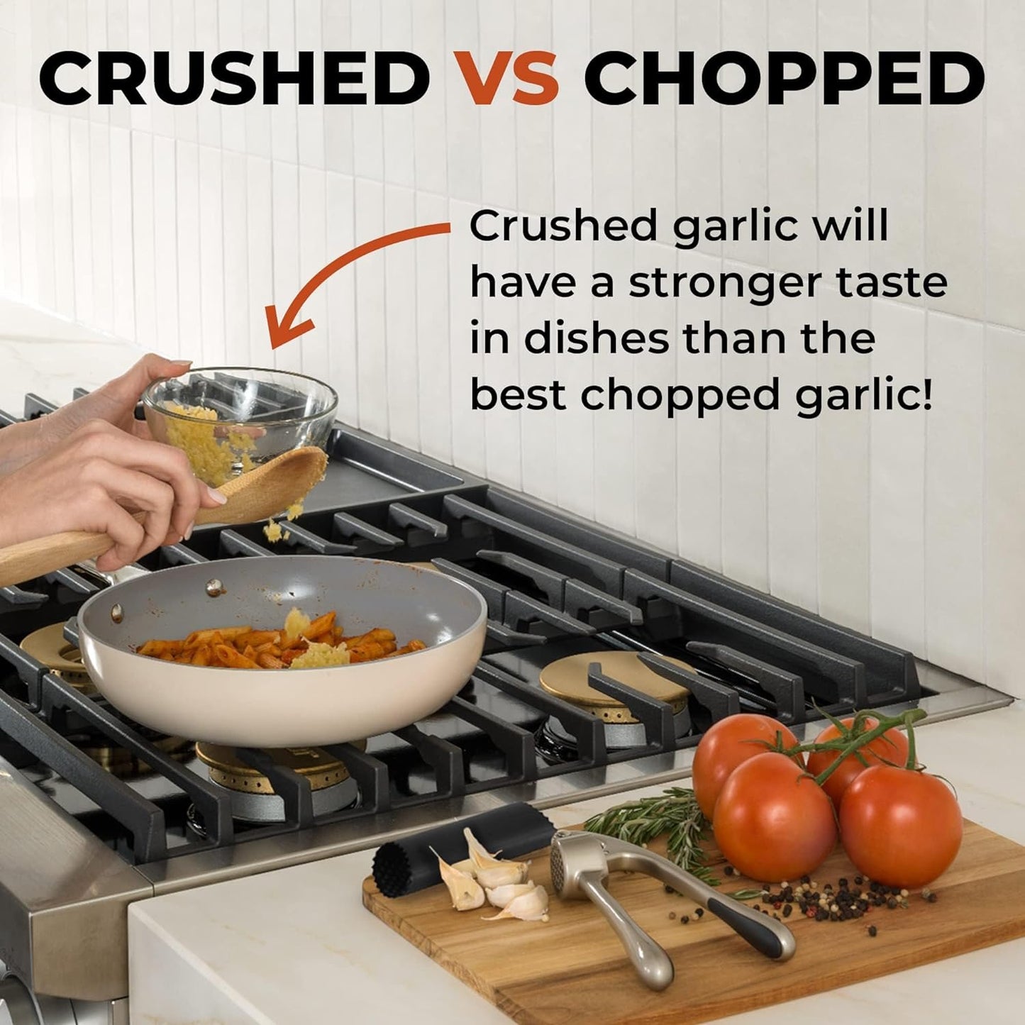 Handheld Garlic Press with 37 Precision Holes and Ergonomic Grip