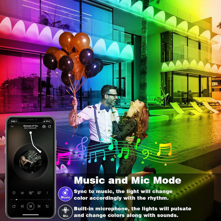 Permanent Outdoor Lights RGB LED System with Bluetooth App Control