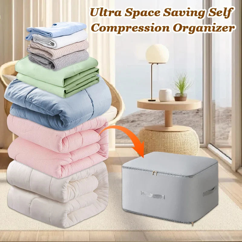 Compression Storage Bag with Built-In Zipper and Moisture-Resistant Fabric, Sturdy Handles