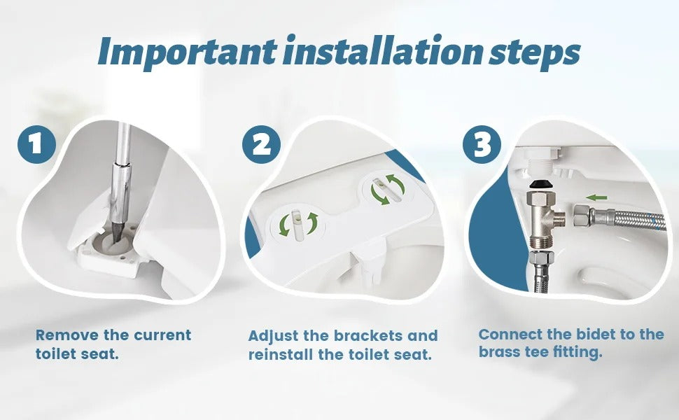 Bidet Attachment with Dual Nozzles and Adjustable Water Pressure for Standard Toilets