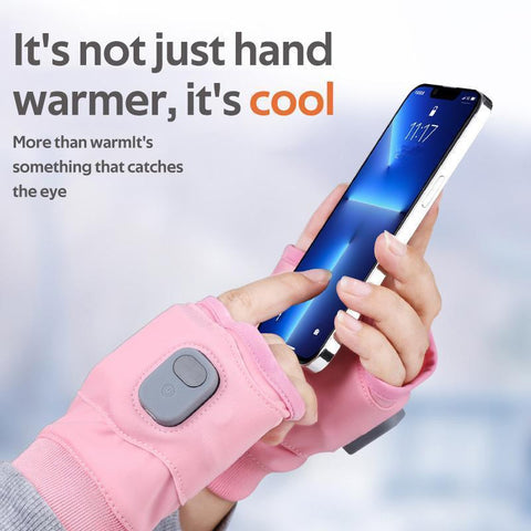 Heated Gloves with Three Temperature Modes and Type-C Charging, Fingerless Design