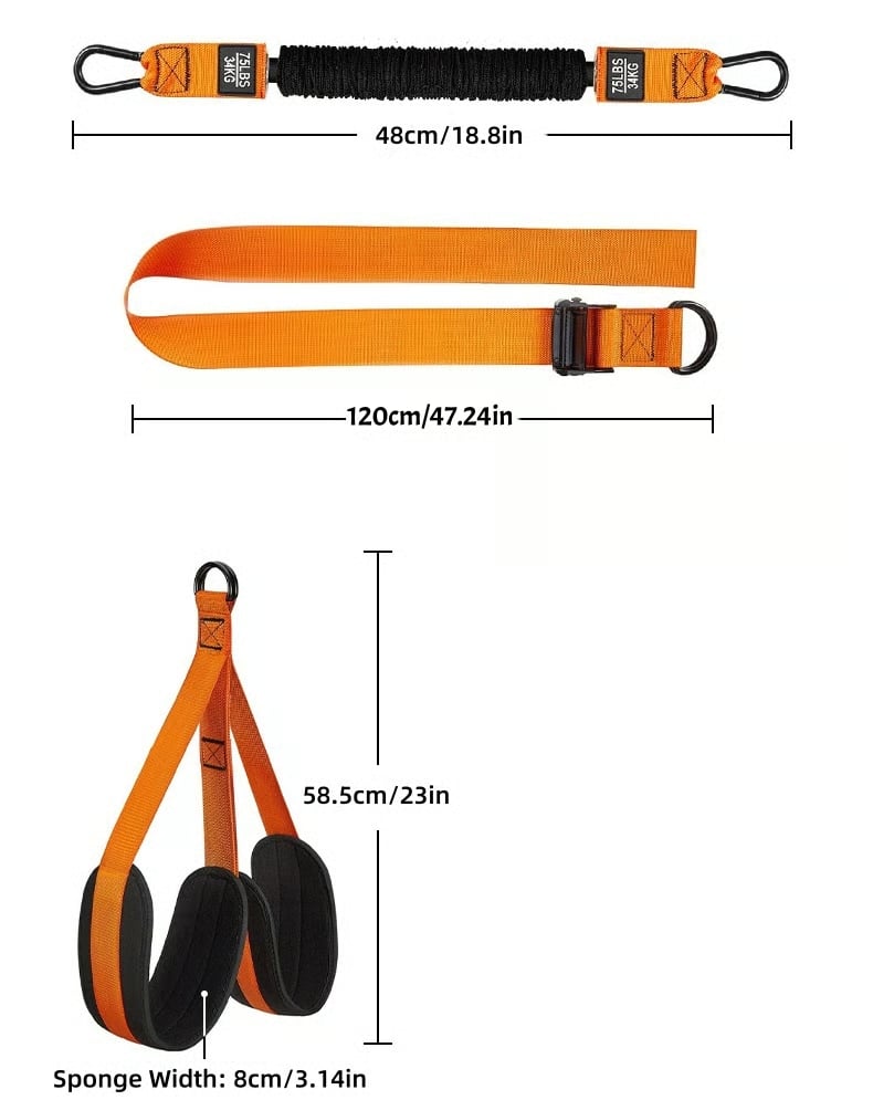 Pull Up Assist Band with Double Foot System and Steel Hooks