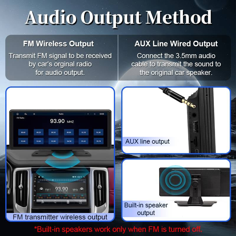 10.26 inch Car Stereo with Wireless Phone Pairing and Backup Camera
