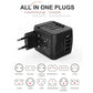 Universal All-in-One Travel Power Adapter for Worldwide Charging