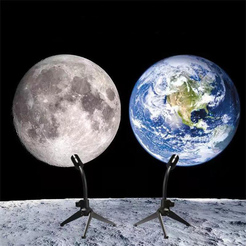 Celestial Projection Lamp with Dual Moon and Earth Films