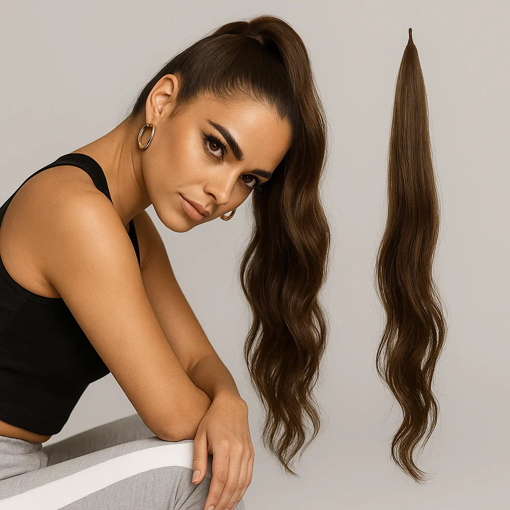 Ponytail Extension with Clip Attachment and Invisible Hairpins, Storage Bag Included