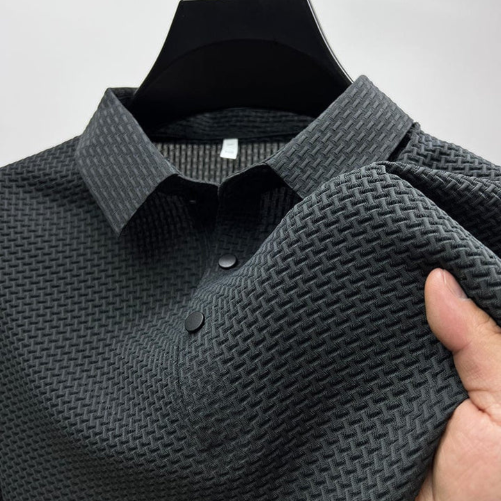 Men's Polo Shirt with Tailored Fit and Breathable Cotton Blend, Machine Washable