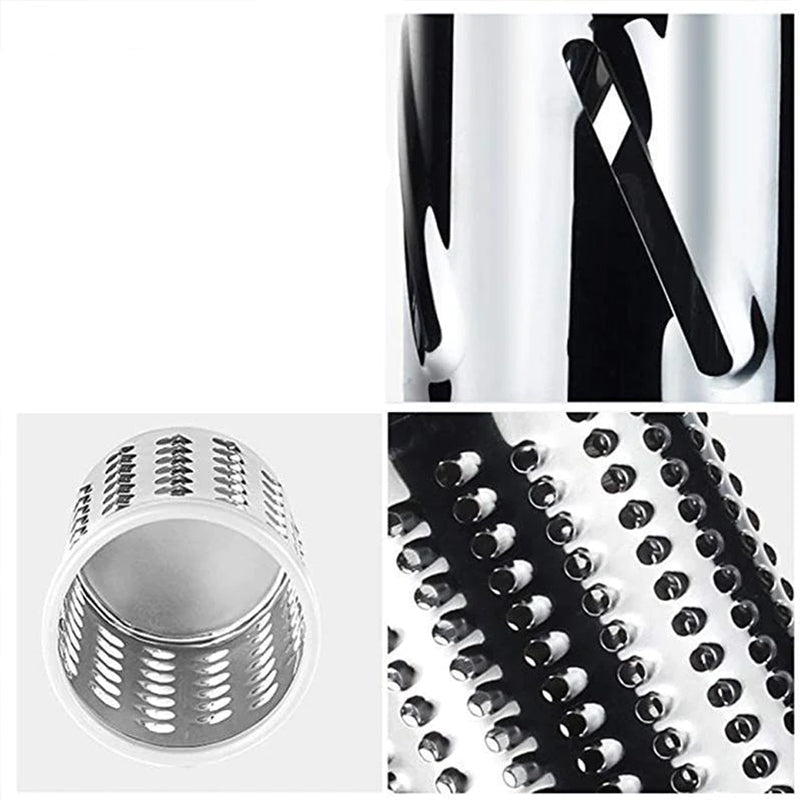 Rotary Vegetable Grater with Three Interchangeable Blades and Suction Base