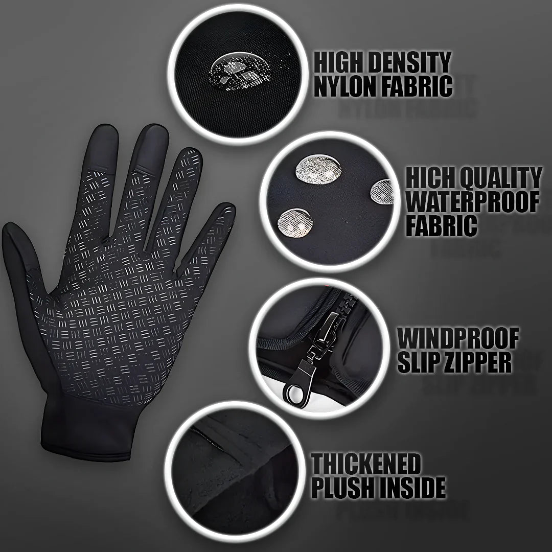 Insulated Winter Gloves with Waterproof Membrane and Touchscreen Tips, Anti-Slip Palm