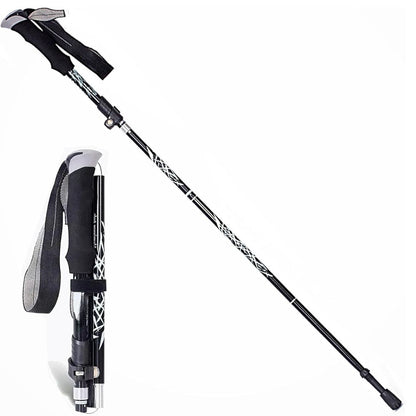 Folding Trekking Stick with Alloy Steel Shaft and Textured Grip Handle