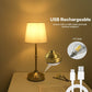 Rechargeable Table Lamp with Touch Dimming Control and Fabric Shade