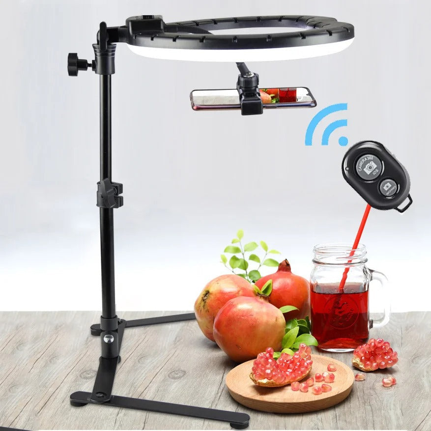 Ring Light with 360 Degree Phone Mount and Telescoping Tripod, USB Powered