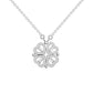 Four Heart Clover Pendant Necklace with Preserved Roses and Gift Box