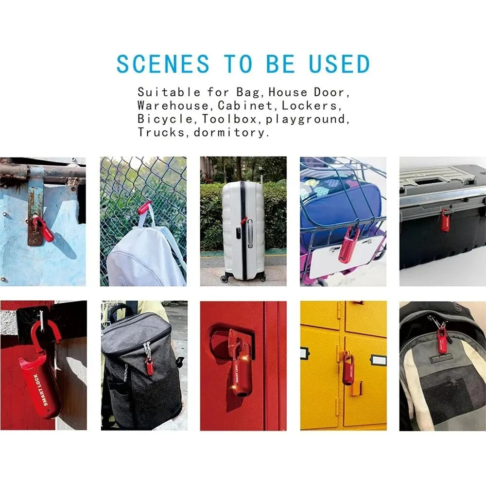 Fingerprint Padlock with 10-Print Storage and Zinc Alloy Body, 0.2 Second Recognition