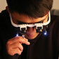 LED Magnifier Headset with Interchangeable 8x/15x/23x Lenses and Dual Adjustable LEDs