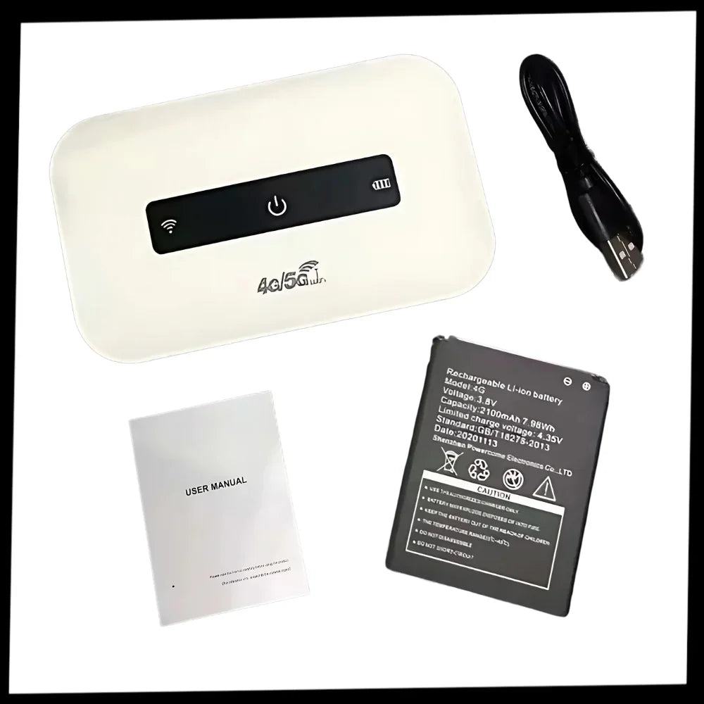 Portable Hotspot Device with 8-Hour Battery and Multi-Band Support for Travel