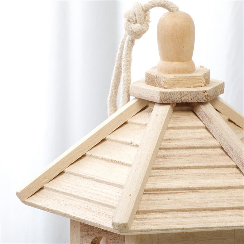 Wooden Bird Feeder with Transparent Acrylic Panel and Protective  Roof