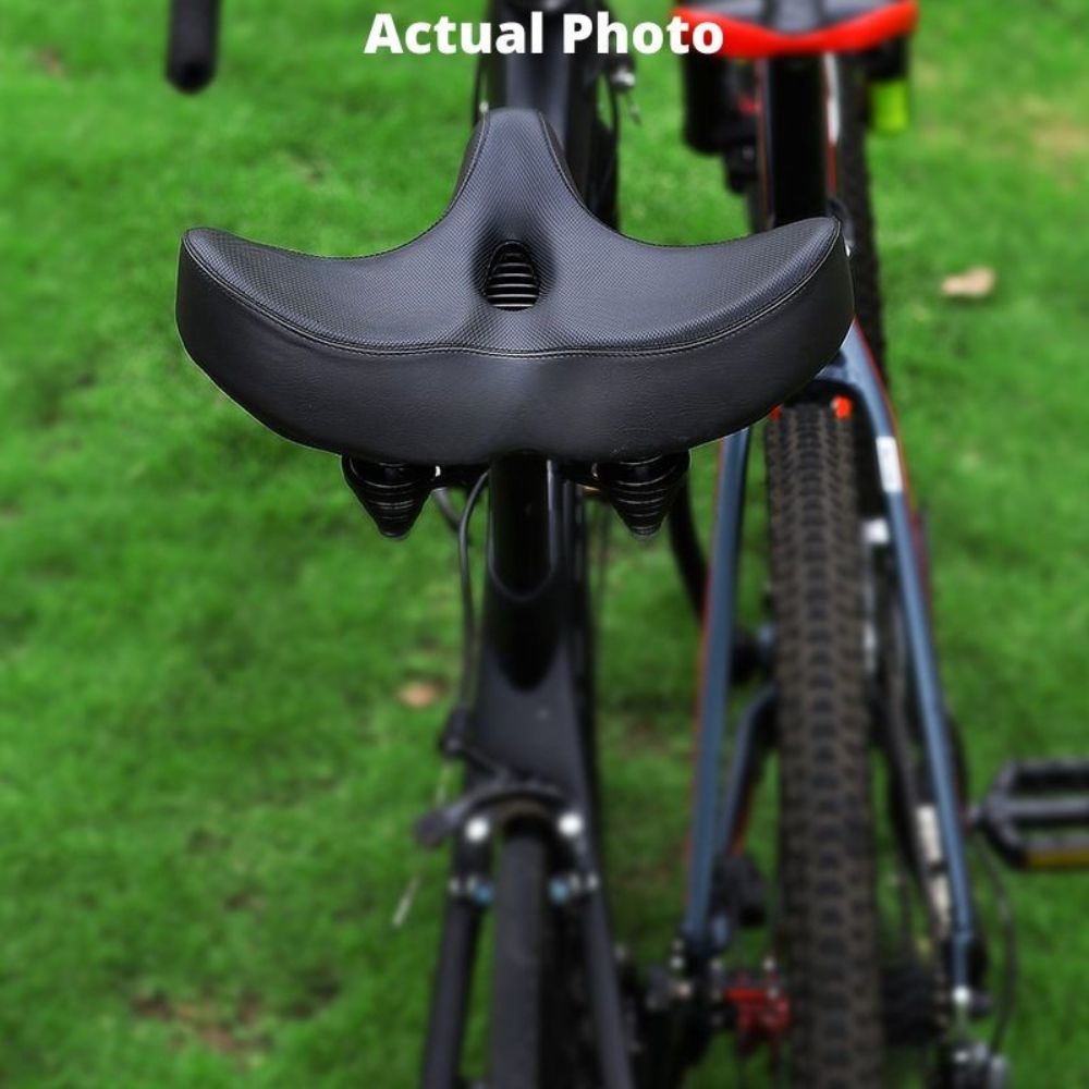 Oversized Bike Saddle with Dual Spring Suspension and Ventilated Foam Cushion