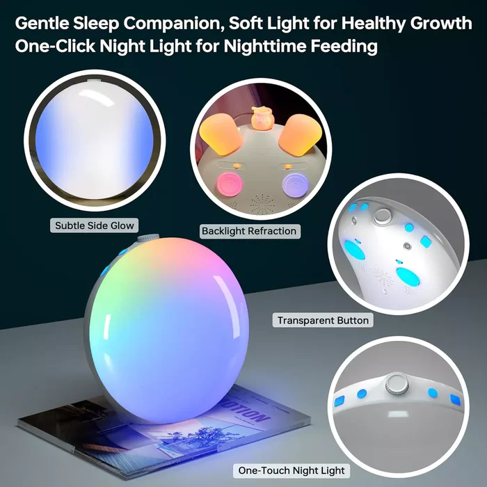 Sunrise Alarm Clock with Bluetooth Speaker, 14-Color Night Light and Dual Alarms