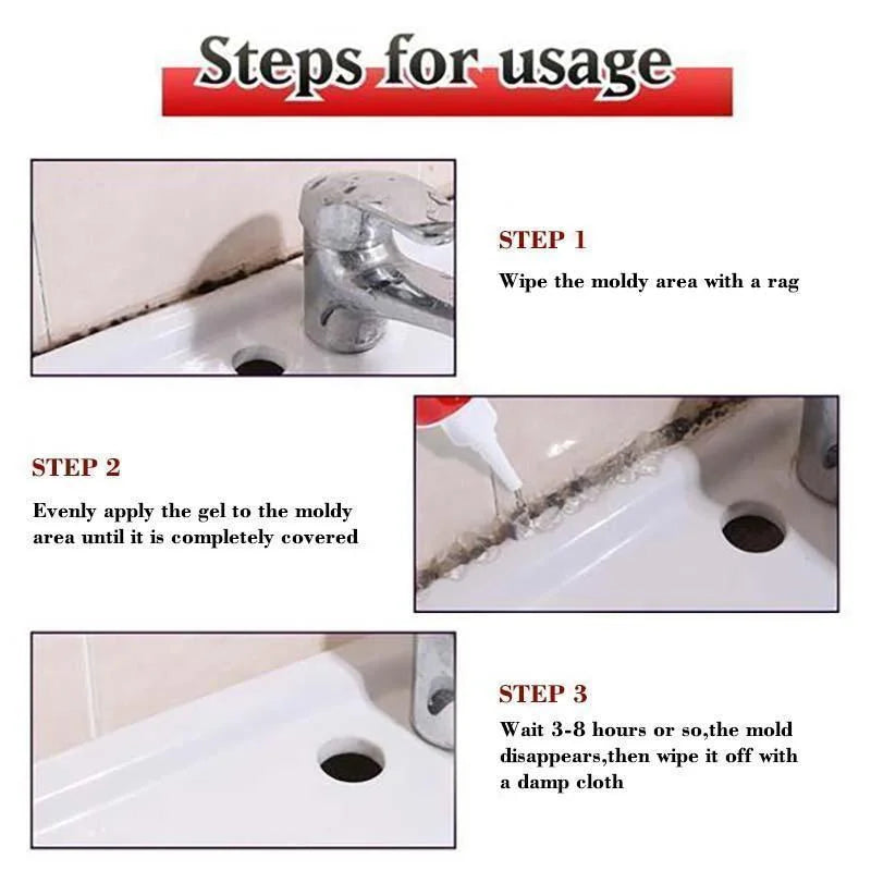 Mold and Mildew Stain Remover Gel for Bathroom Surfaces
