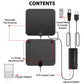 Indoor HDTV Antenna with 37dB Signal Amplifier and 10ft Cable