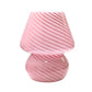 Glass Mushroom Table Lamp with Stepless Dimming and Integrated LED, Swirled Stripe Pattern