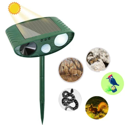 Ultrasonic Deer Repeller, Solar Powered Motion-Activated Animal Deterrent