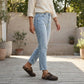 Womens Teddy Mule Slippers with Adjustable Buckle and Supportive Sole