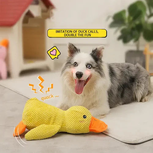 Duck Plush Dog Toy with Low-Frequency Quack and Reinforced Seams, Soft Polyester